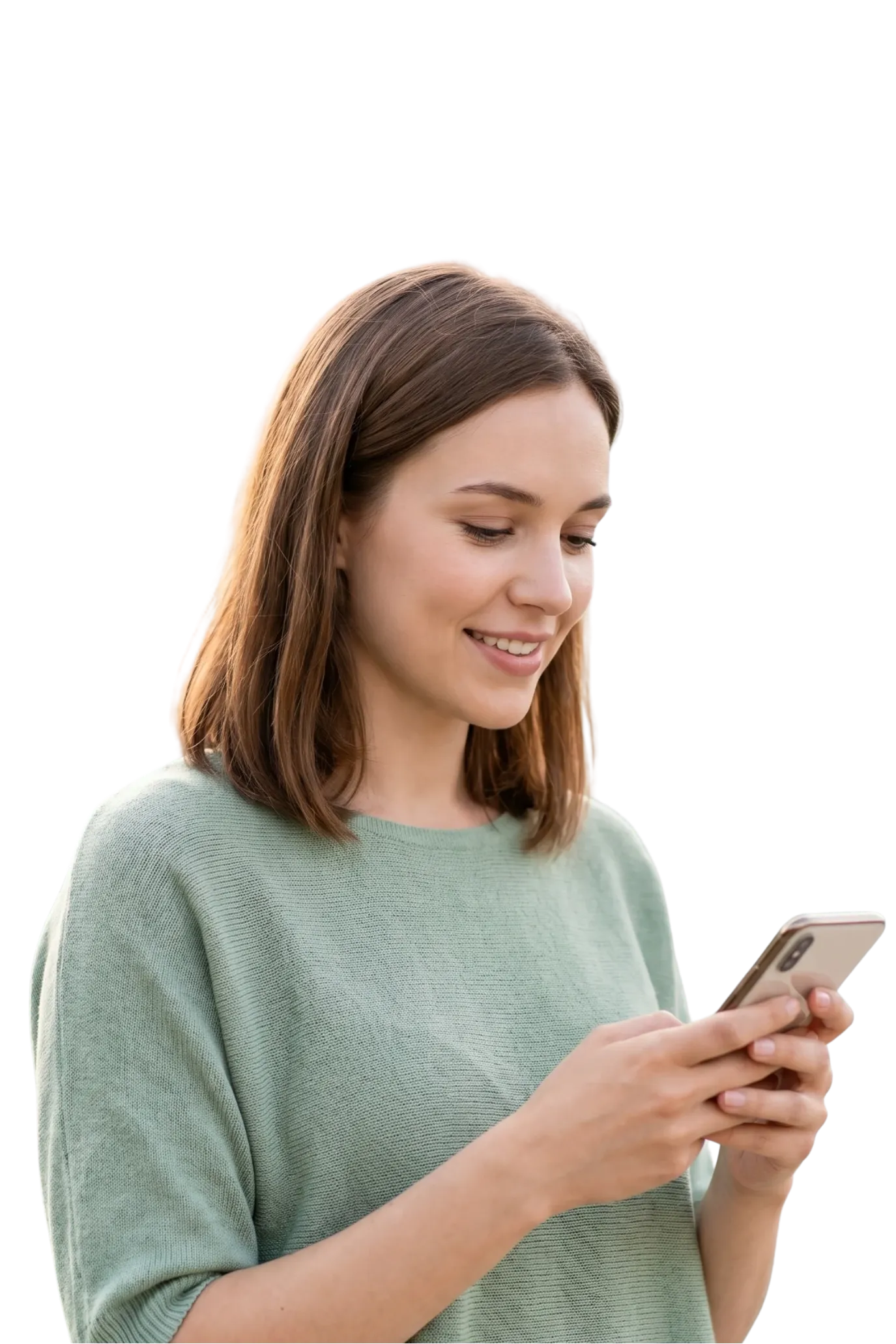 Femme utilisant un smartphone